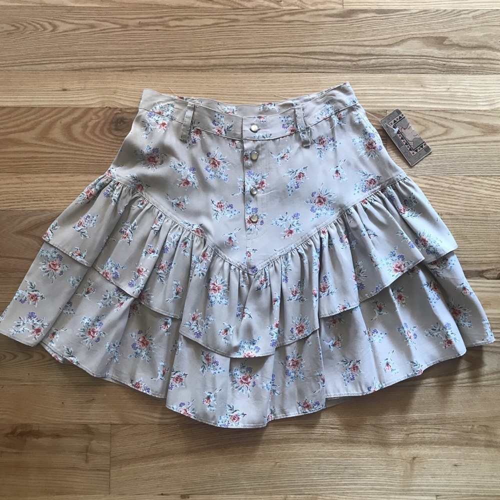 Vintage Desert West Western Ruffle Skirt NWT